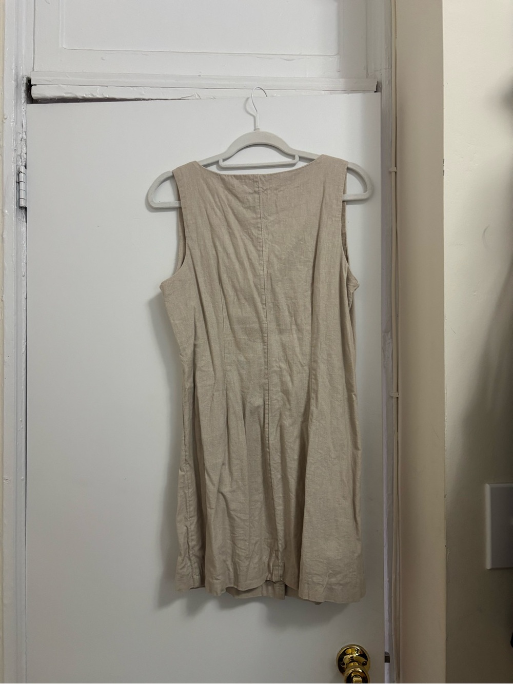 Abercrombie & Fitch Neutral Beige Button-Front Mini Dress - Picture 5 of 7